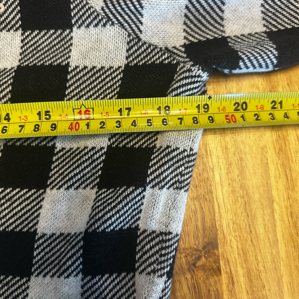 Charter Club Colorful Sequin Gingham‎ Buffalo Plaid Button Down Cardigan Size PL - Picture 10 of 11